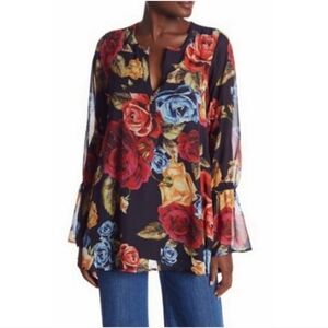 Show Me Your Mumu Long Sleeve Shirt Floral Flowy Size Small NWT